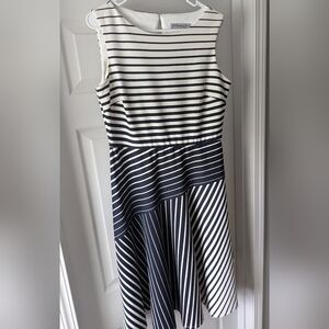 Size 12 Dress Danny and Nicole Navy and White Stripes